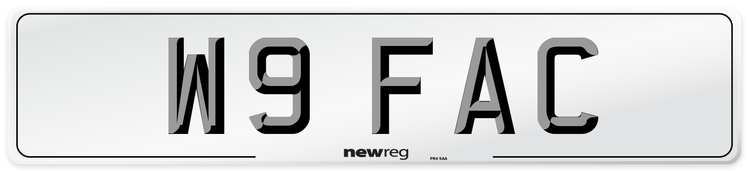 W9 FAC Number Plate from New Reg